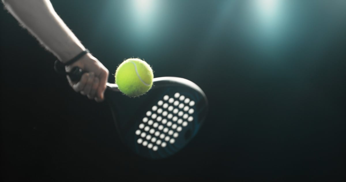 Padel player action shot